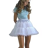 Shimaly Women's Princess Layered Puffy Skirt Mini Tutu Skirt Short Petticoat