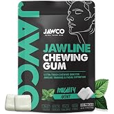 JAWCO Ultra-tough Jawline Chewing Gum | Get a Stronger, Squarer Jawline | Jaw Training Hard Gum | Chisel, Sculpt, Tone your Jaw | 15X Hardness | Facial Fitness Mewing Gum | Mighty Mint (1-Pack)