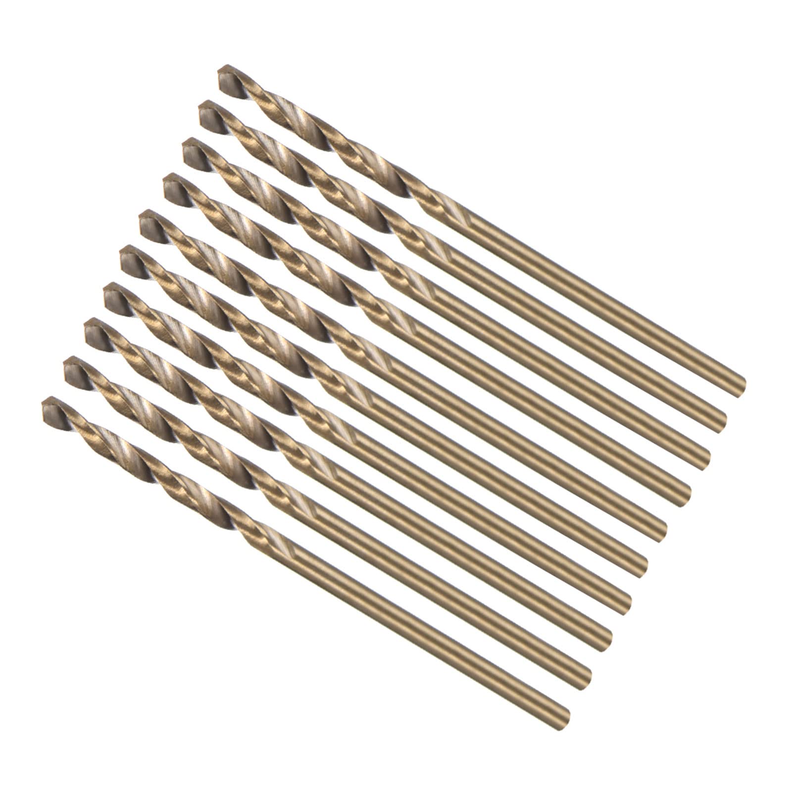 CoCud Twist Drill Bits, 1.6mm Drilling Diameter, Titanium Coated (HSS-CO) M35 5% Cobalt High Speed Steel - (Applications: for Stainless Steel Alloy Metal), 10-Pieces