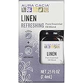 Aura Cacia Linen Essential Oil Blend, Boxed 0.25 fl. oz. - Light Aroma, No Synthetic Fragrances
