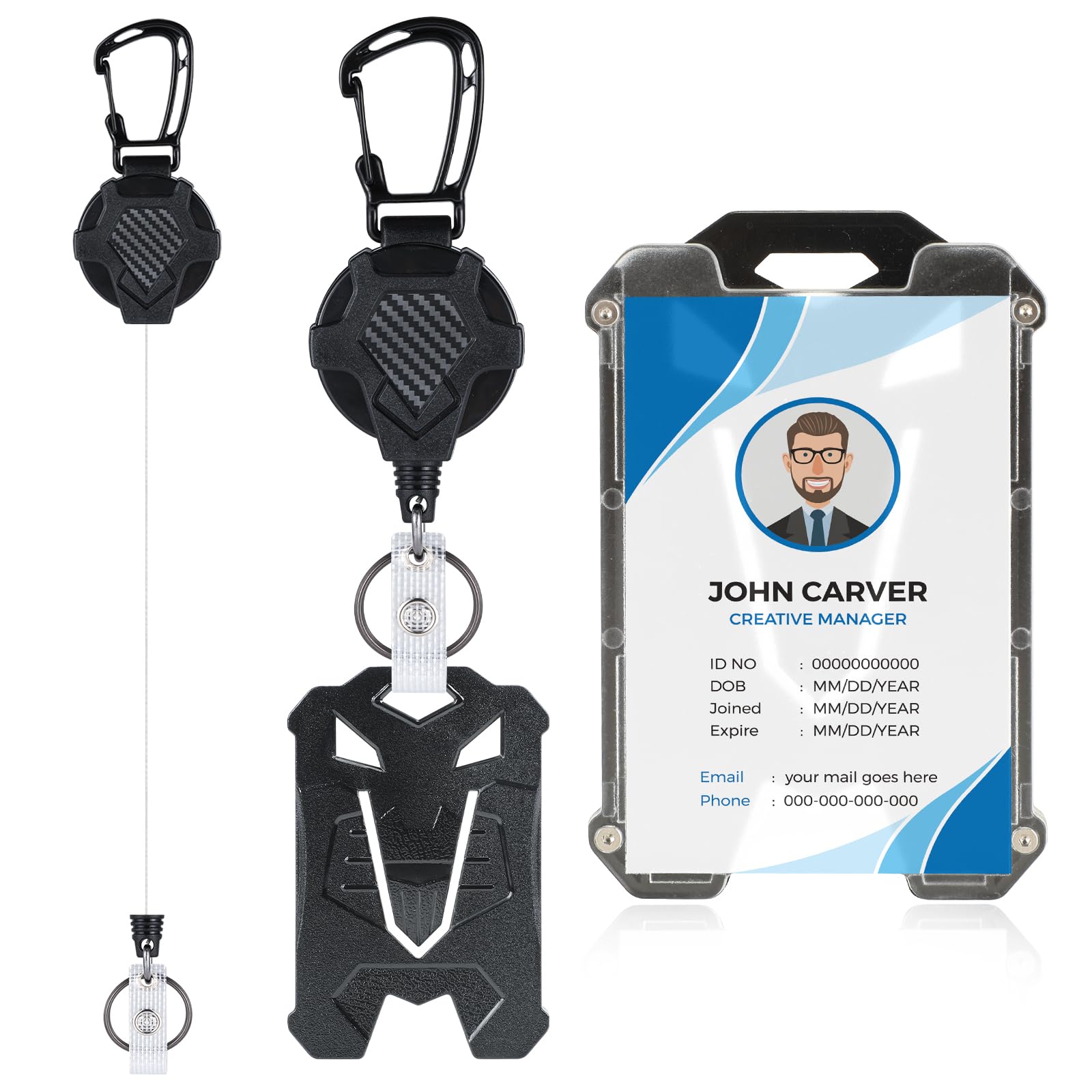 Photo 1 of 2 Pack Badge Holder Retractable Clip Id Badge Card Holders