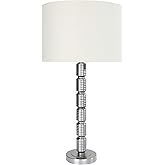 Creative Co-Op Faceted Metal Table Lamp with Stacked Column Design