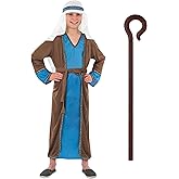 fun shack St Joseph Costume for Kids with Cane, Saint Joseph Costume Kids, Boys Bible Costumes, Nativity Costumes for Boys