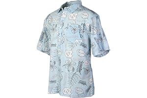Wes and Willy Mens College Sports Fan Shirt Hawaiian-Vintage Floral Short Sleeve Button Down
