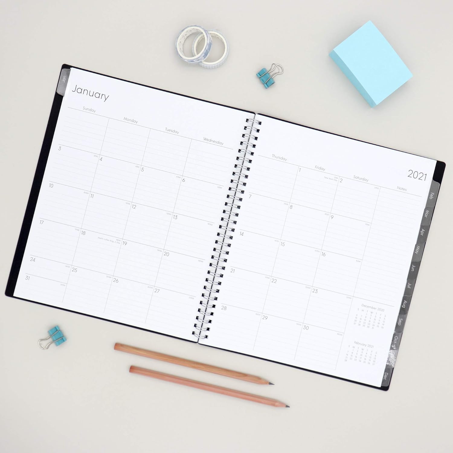 Blue Sky 2021 Monthly Planner, Flexible Cover, Twin-Wire Binding, 8" x 10", Enterprise (124099) : Office Products