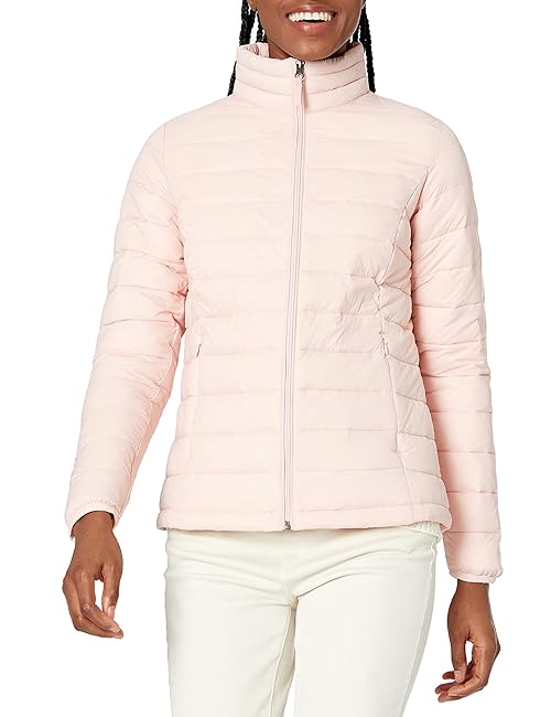 Amazon Essentials Women's Lightweight Long-Sleeve Water-Resistant Packable Puffer Jacket (Available in Plus Size), Rose, XX-Large