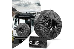 fasebeek 1 PC Car Spare Tire Dust Cover, 26" Tire Sunscreen Storage Bag for Diameters 13"-18" Tires, Adjustable Drawing Rope Aniti-Scratch Tire Protective Cover, Universal for Car Truck SUV (Black)