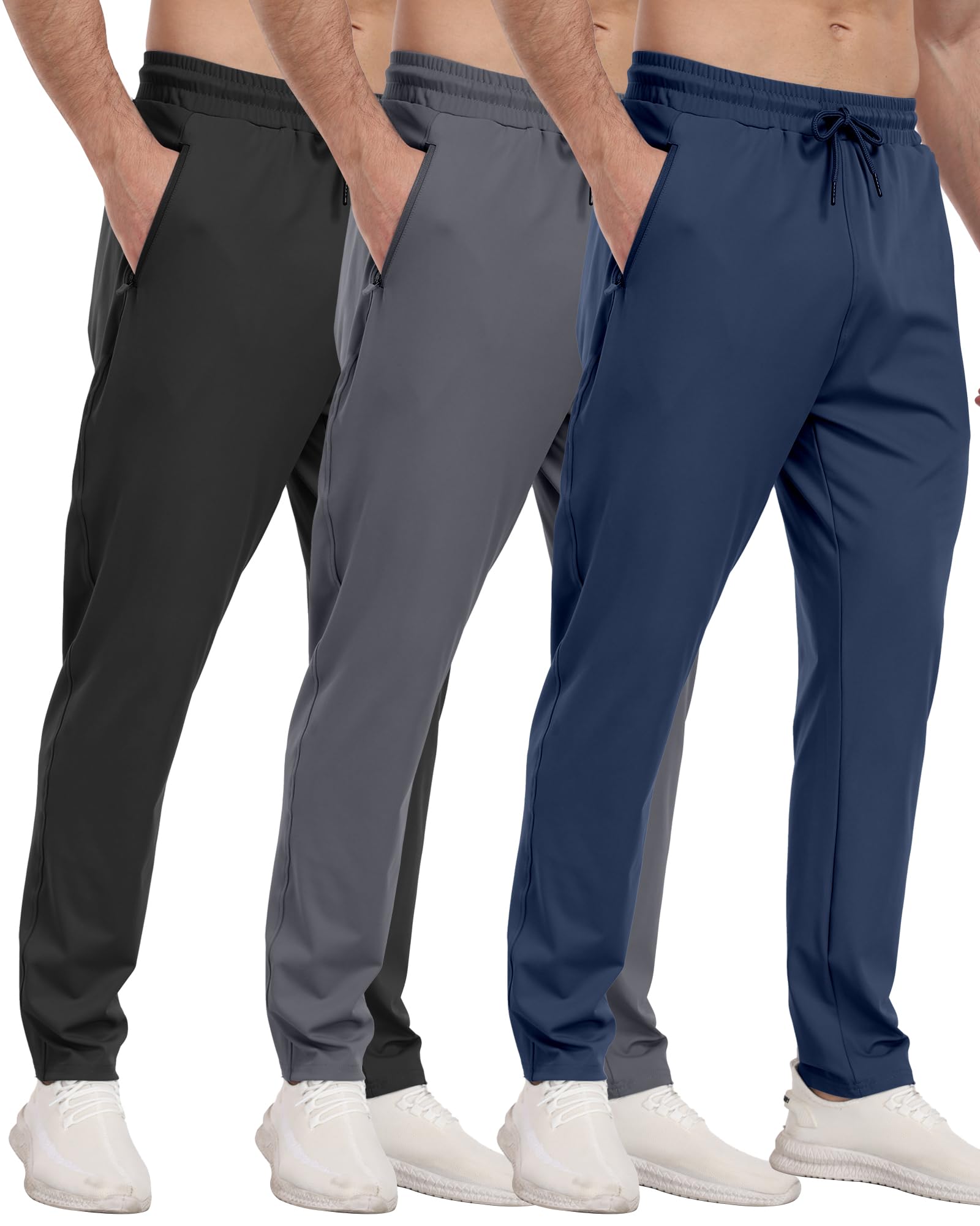 Men's Jogger Sweatpants With Zipper Pockets - Comfy Workout & Gym Pants (1 Or 2 Pack Options)