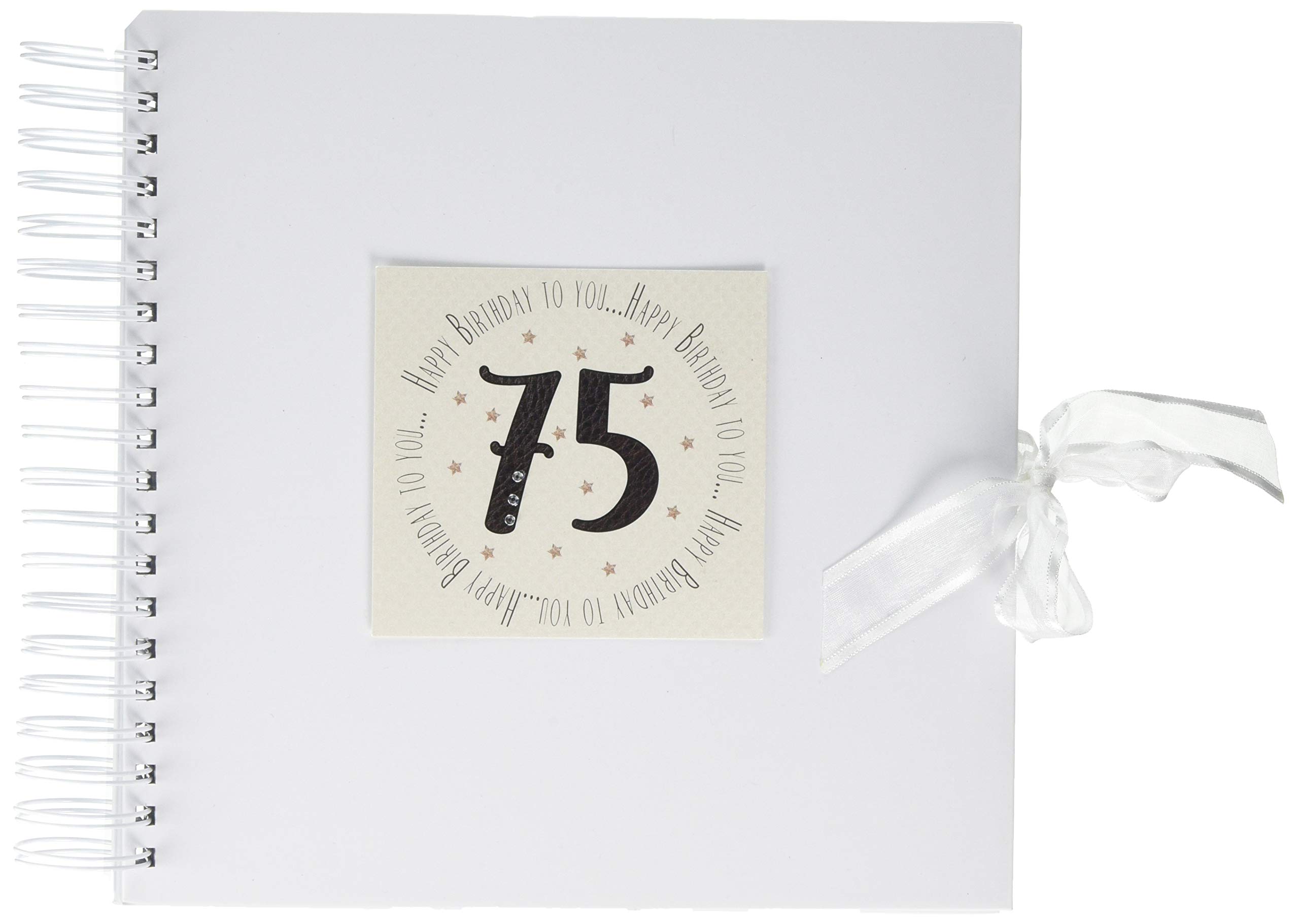 White Cotton Cards ‘Happy Birthday to You, 75' Card & Memory Book (MTGA75C)