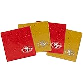 Rico Industries NFL Football Standard Set of 4 Ceramic Drink Coasters with Non-Slip Cork Base for Drinks