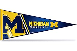 Rico Industries NCAA Michigan Wolverines Primary 12" x 30" Felt Wall Décor Pennant - Great for Home/Bed Room/Man Cave Décor