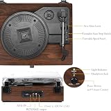 Udreamer Vinyl Player Turntable with Built-in Speakers Bluetooth 3 Speeds view 6
