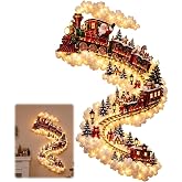Christmas Magic Trail Wall Light,3D LED Christmas Magic Trail Wall Light. | Festive LED Hanging Decor with Warm White Glow,Santa's Toy Delivery Train,Decoration Indoor Holiday Decor.