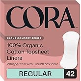 Amazon.com: Cora Period Long Liners | 100% Organic Cotton Topsheet ...