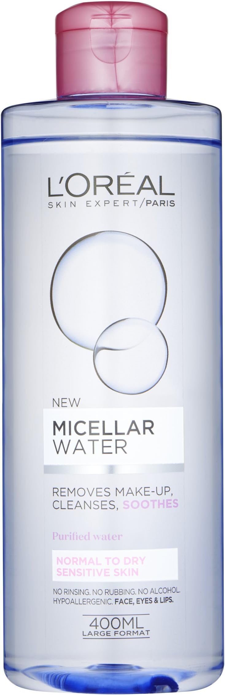 L'Oreal Paris Micellar Water for Sensitive Dry Skin 400ml Gentle Makeup Remover