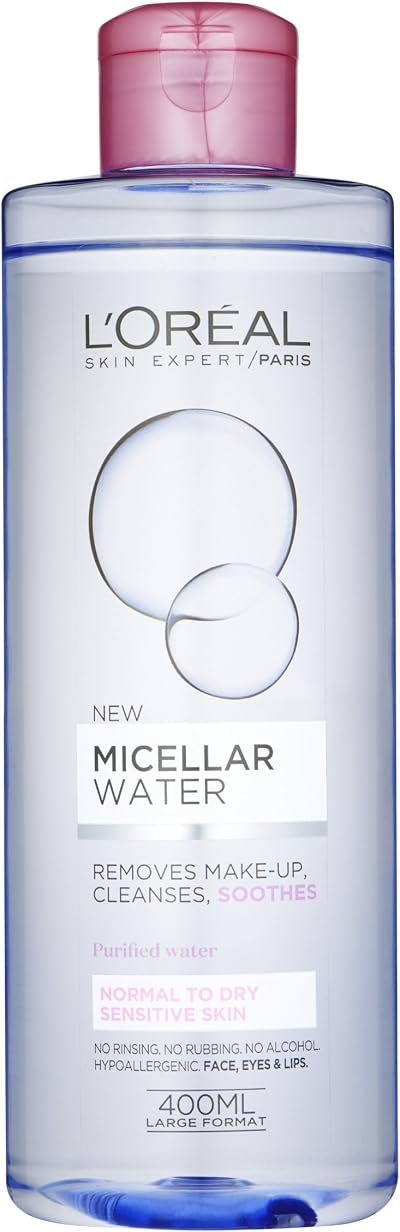 L'Oreal Paris Micellar Water for Sensitive Dry Skin 400ml Gentle Makeup Remover