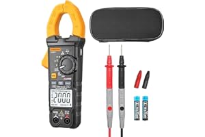 KDATOR Digital Clamp Meter Multimeter 2000 Counts Voltage Tester with Auto-Range, AC/DC Voltage, AC Current, Resistance, Continuity Diode, Live Wire Test, NCV, True RMS clamp Meter AC Current Meter LD201+