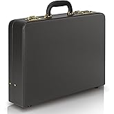 HAESTUS Briefcases for Men, Professional Leather Briefcase with Lock, Hard Shell Business Brief Case, Durable Executive Attache Case for Laptop Documents, Mens Hard Briefcase for Work Office Travel