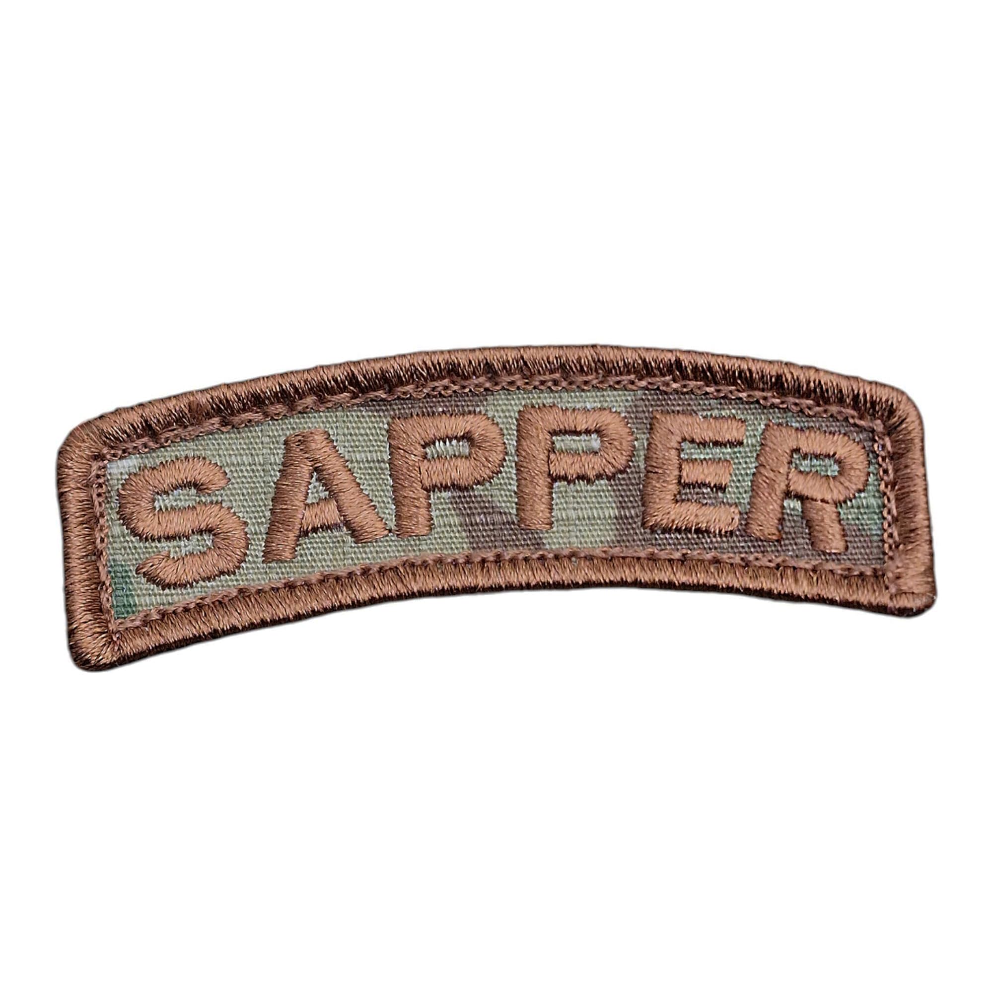 Multicam Sapper Army Engineer Shoulder Tab Morale Tactical Hook Patch