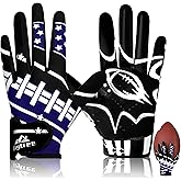 Alytree Kids Football Gloves, Youth Football Receiver Gloves with Super Sticky & Non-Slip Grip, for Best Game Experience