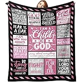 Zzkol Christian Gifts for Women Flannel Throw Blanket, Religious Inspirational I Am a Child of God Birthday Christmas Faith Gift Ideas, Bible Verse Soft Blankets Present for Girls Daughter Mom 50"x60"