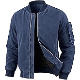 Oymyakon Mens Vintage Bomber Jacket Washed Fall Winter Warm Military Jackets Casual Padded Coats Windbreakers