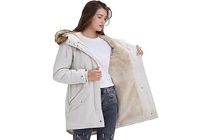 ROYAL MATRIX Women's Winter Coats Fleece Lined Parka Jacket Hooded Long Winter Warm Parka Coat with Pockets
