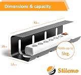 Stilemo Under Desk Cable Management Tray 2 Pack Carbon Steel Wire Organizer view 8