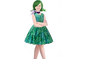 keaiyouhuo Girls Joy Princess Dress Costume Kids Cosplay Dress up Halloween Birthday Christmas Outfits with Wig