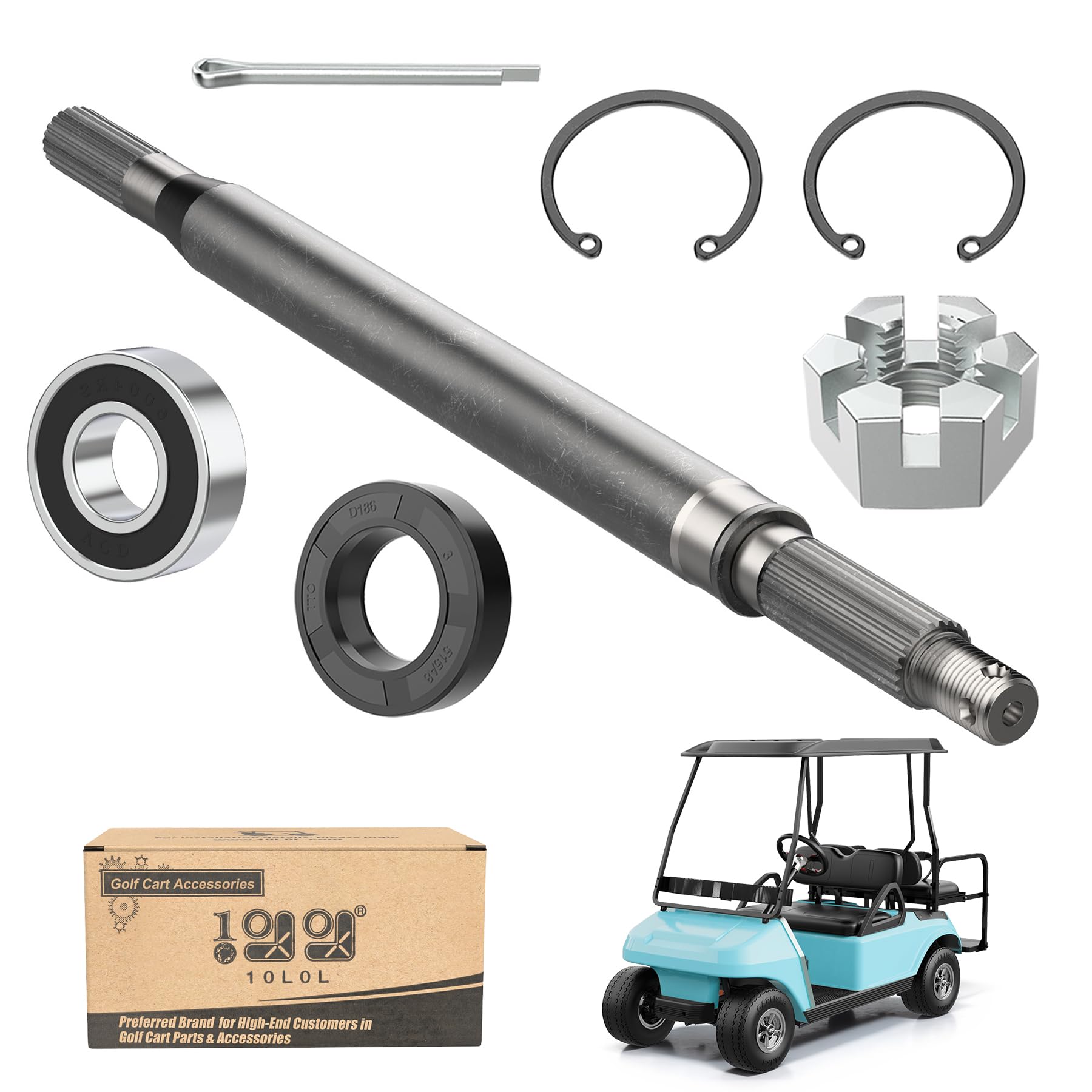 Photo 1 of ***MISSINF SOME PICES***10L0L Golf Cart Rear Spline Axle Shaft for Yamaha G16 G19 G22 G27 (1996-2008) Models, Driver Side (Short) OEM# JR1-G6511-00-00