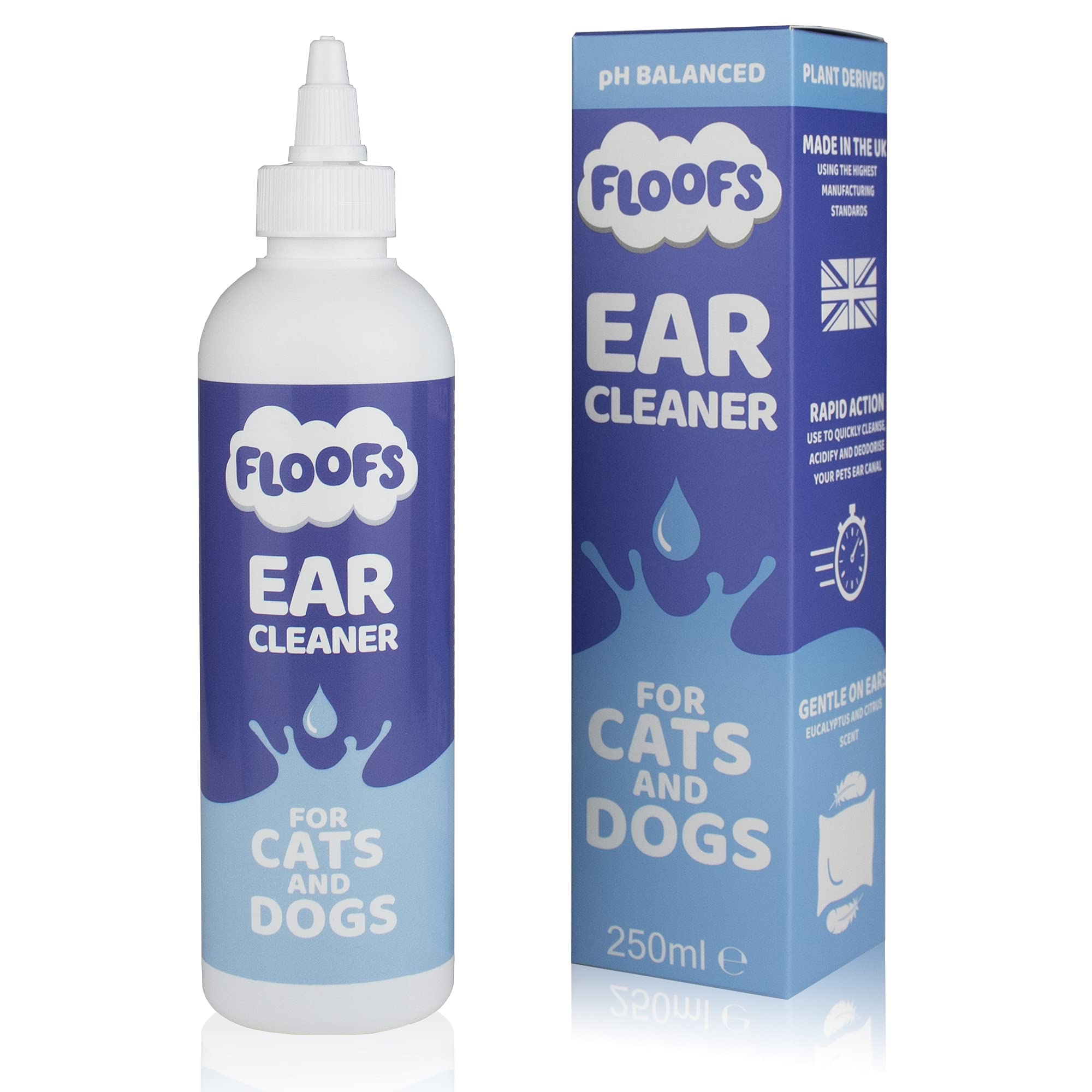 Floofs Dog Ear Cleaner | Dogs Ear Cleaning Solution for Dogs Stinky Stuff | Cats and Dogs Ear Drops | Stop Itchy Ears , Bad Ear Odour and Head Shaking | Dog Ear Cleaner Solution for Wax | 250ml