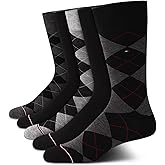 Tommy Hilfiger Mens Dress Socks - 5 Pack Lightweight Patterned Everyday Long Work Socks for Men for Casual & Formal Wear