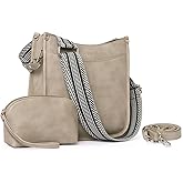 CLUCI Purses for Women, Vegen Leather Crossbody Bags for Woman Trendy, 2PCS Hobo Handbag with 2 Adjustable Guitar Strap