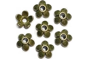 HEATHER'S CF Bronze Petal Bead Caps Antique Silver Spacer Bead Caps for Bracelet Necklace Earrings Jewelry Making Supplies Findings Fit 10-12mm Round Beads 500Pcs