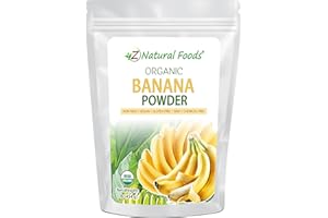 Z Natural Foods Organic Banana Powder, Fiber Supplement for Glowing Skin and Enhanced Immunity, Great in Juice, Smoothies, and Recipes, Non-GMO, Vegan, Gluten-Free, Kosher, 1 lb.