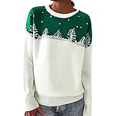 Akivide Womens Pullover Vintage Sweaters Fall Winter Casual Loose Long Sleeve Knitted Sweaters Tops