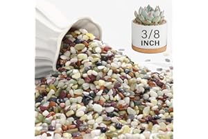 NUPICK 3 lbs Pebbles for Indoor Plants, 3/8 Inch Pea Gravel for Fish Tank, Polished Decorative Rocks for Succulent, Natural River Stones for Vases, Cactus, Landscaping, Bird Bath, Aquarium, Colorful