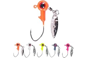 JIATAI FISHING 1/8 oz Jig Heads Freshwater Fishing Lures Jig Head with Eye Ball 25PCS Painted Hooks Fishing Jigs for Bass/Crappie