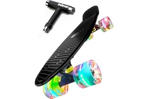 D DELEVEN Deleven 22" Skateboard with Bright LED Wheels, Skate Tool, ABEC 7 Bearings - for Kids Beginners Adults