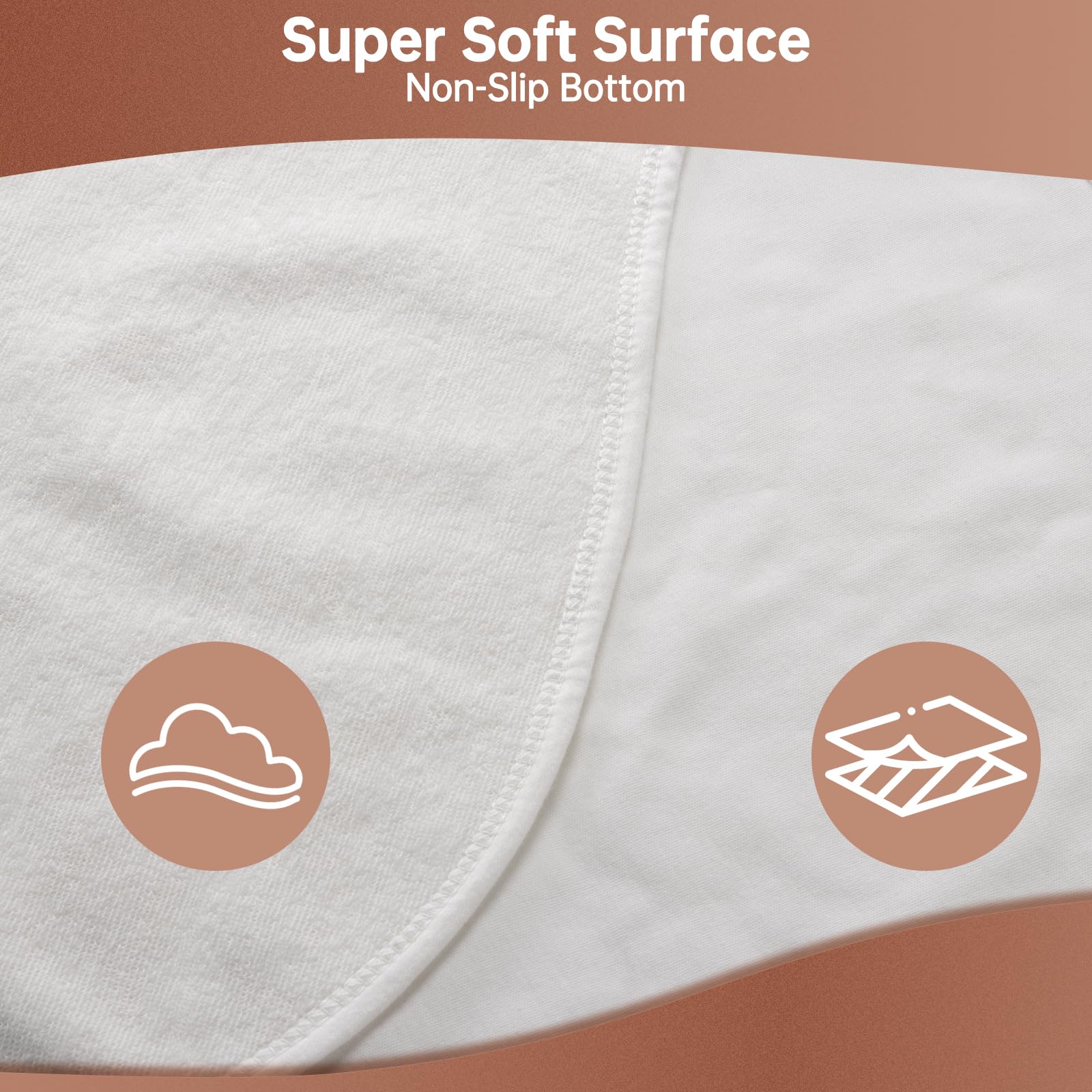 Changing Pad Liner (Pack of 3) Compatible with Keekaroo Peanut Changer, Reusable Changing Pads Cover, Soft and Warm, Non-Slip Design, Machine Washable, Ideal for Changing Diaper Needs, White