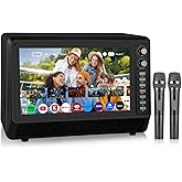 15.6 inch Smart Karaoke Machine for Adults with Lyrics Display, 200W Peak Power,Bluetooth Karaoke Speaker with 2 Microphones,Supports HDMI/USB/AUX Bluetooth Karaoke Machine for Home Party Camping
