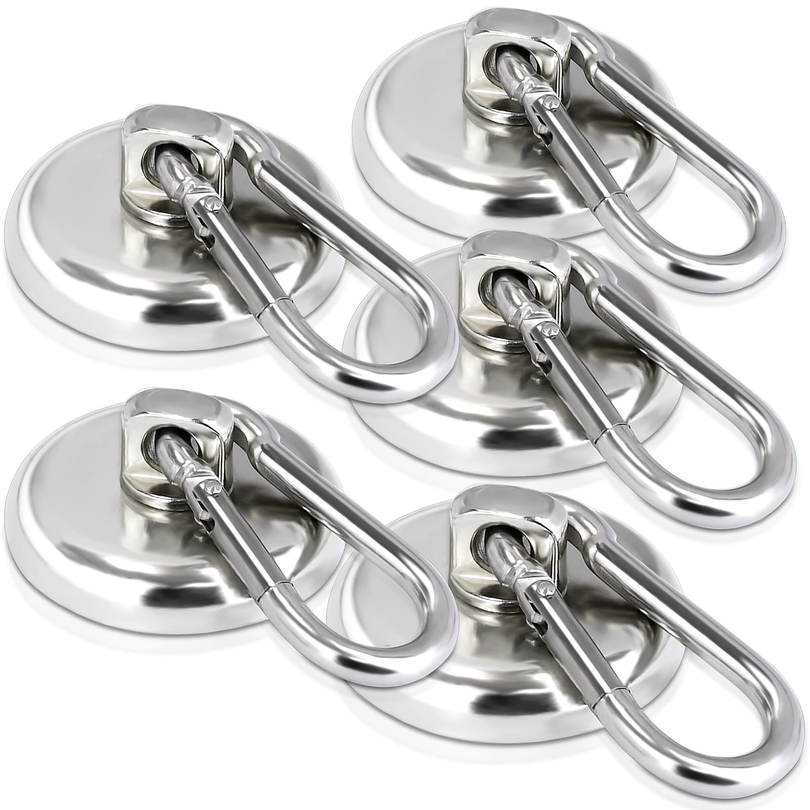 MIN CI Strong Magnetic Hooks 88lbs（40kg）, Strong Magnets Hooks Heavy Duty 36mm, Neodymium Magnetic Hooks for Cruise, Extra Strong Magnets Command Hook Magnetic Holder 5Pack