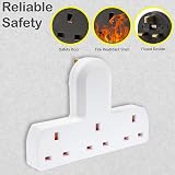 Invero 3 Way Multi Mains Socket Adapter UK 3 Pin Plug 13A White Cable Free view 5