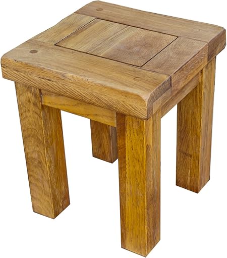 Yabbyou Vintage Small Solid Oak Lamp Side Table 31cm High Amazon Co Uk Kitchen Home