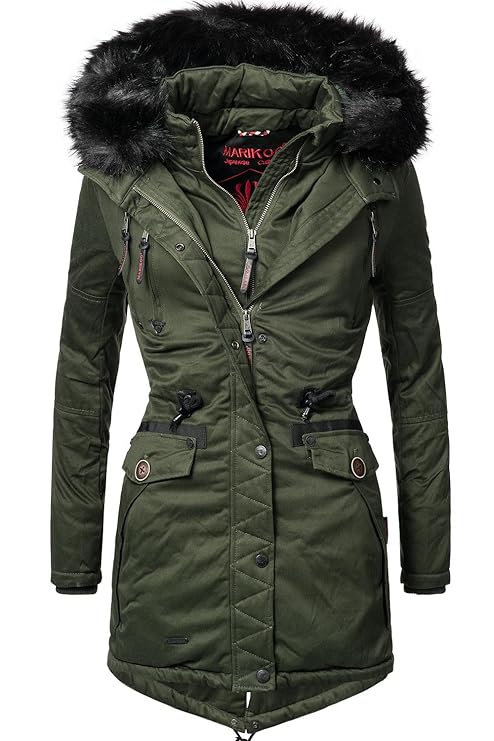 Marikoo Damen Winter Mantel Winterparka Rose (vegan hergestellt) 8 Farben XS-XXL