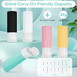 Alyvisun Travel Bottles 100ml 5 Pack Silicone Refillable Leak-Proof view 2