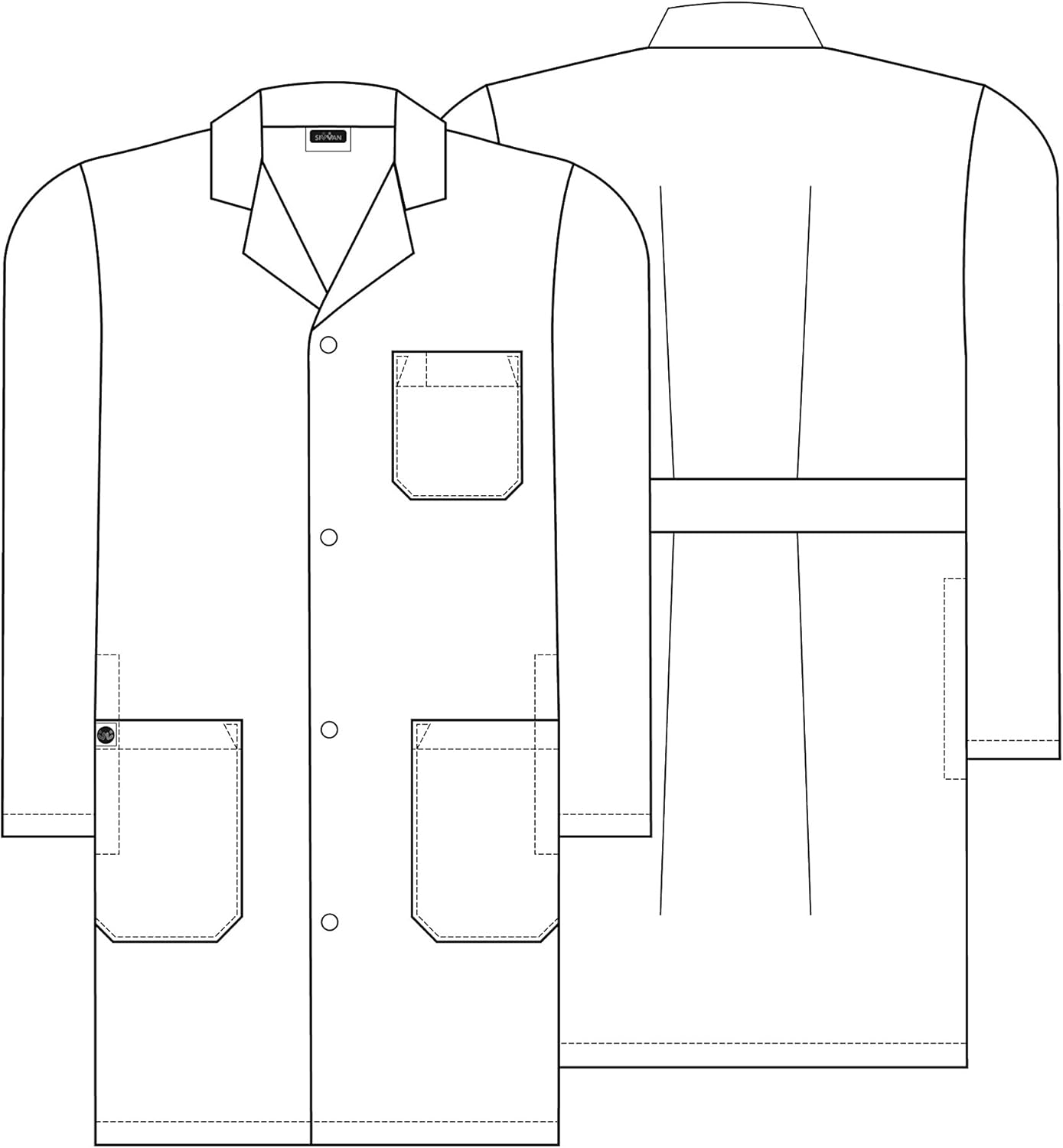 Sivvan Unisex 39 Inch Lab Coat - Back Pleated: Clothing