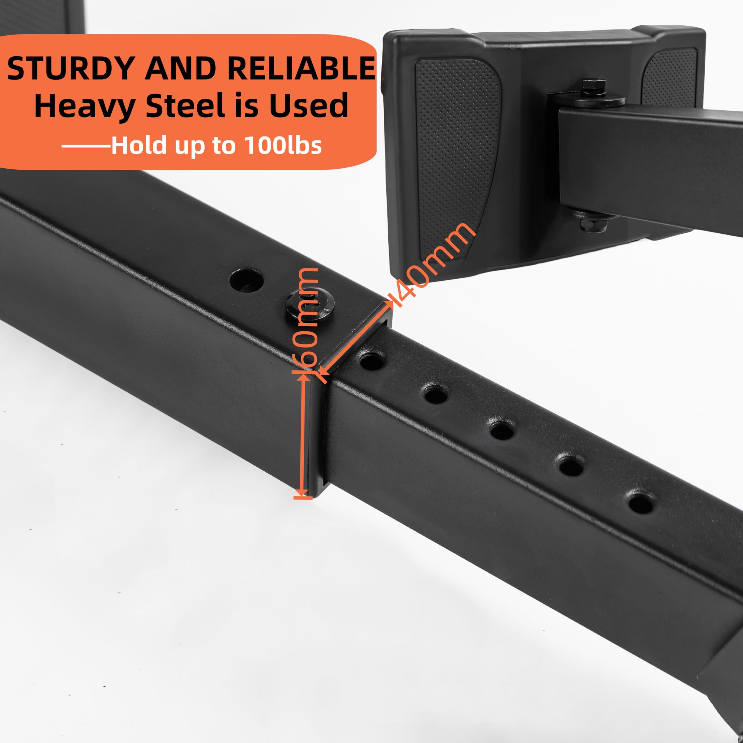 Heavy Duty Adjustable Speaker Mount Brackets - PA Speaker Wall Mount Brackets, Speaker Mounts Holder, Speaker Stand Hold up to 100lbs(2 Packs Black)