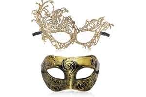 RALLEYFUN Masquerade Mask for Couple Women Lace Mask Couple Roman Greek Venetian Mask for Halloween Costume Party