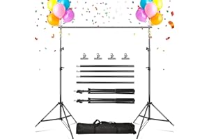 iMounTEK Backdrop Stand Photo Video Studio, 10Ft Wide Adjustable Backdrop Stand, Background Support System Kit with Clamps Carry Bag for Photography/Wedding/Party Decoration